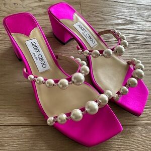 Jimmy Choo Amara 45 Satin Pink Heels